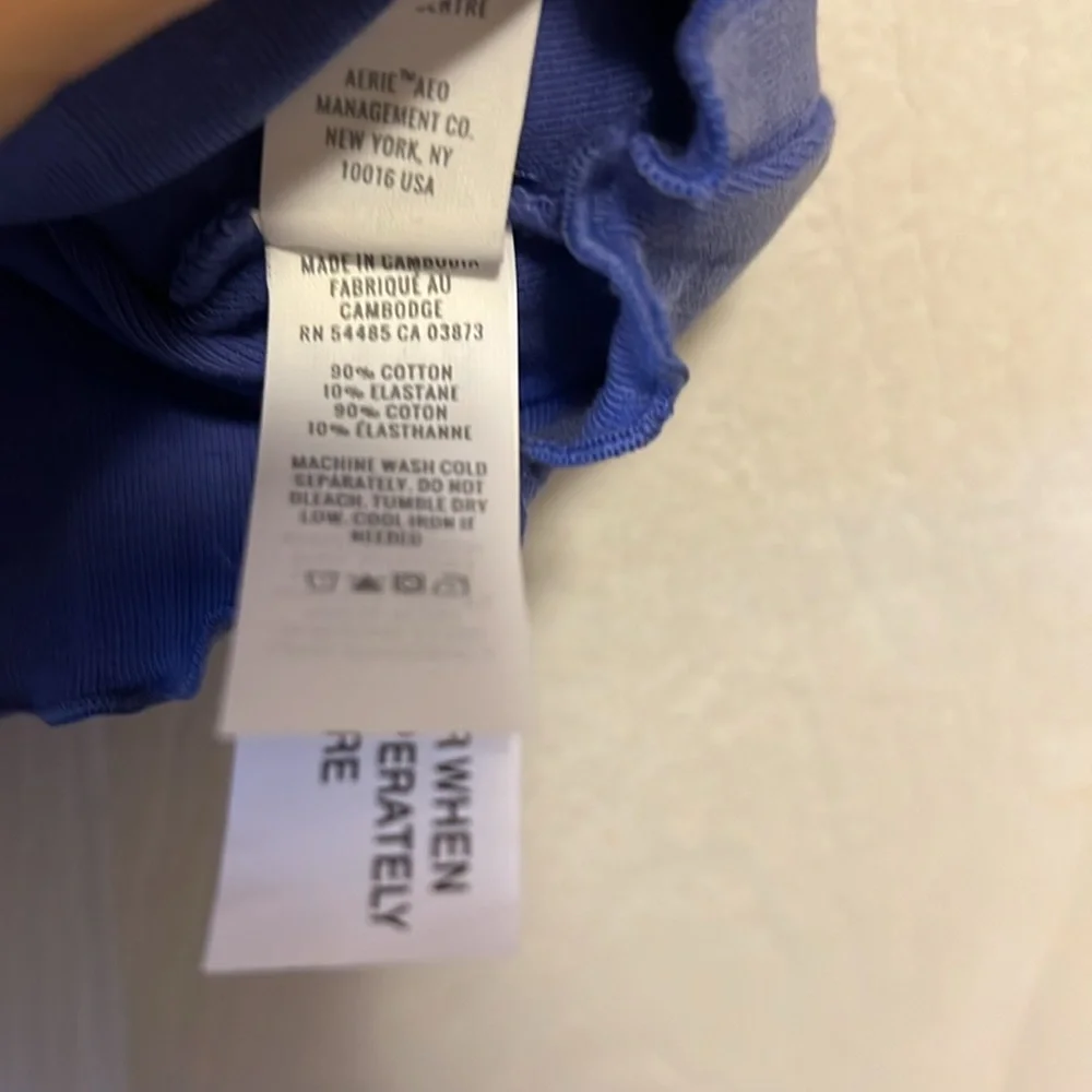 Light Purple Cotton Blend Short Sleeve Crop Top Offline Aerie - Picture 5 of 5